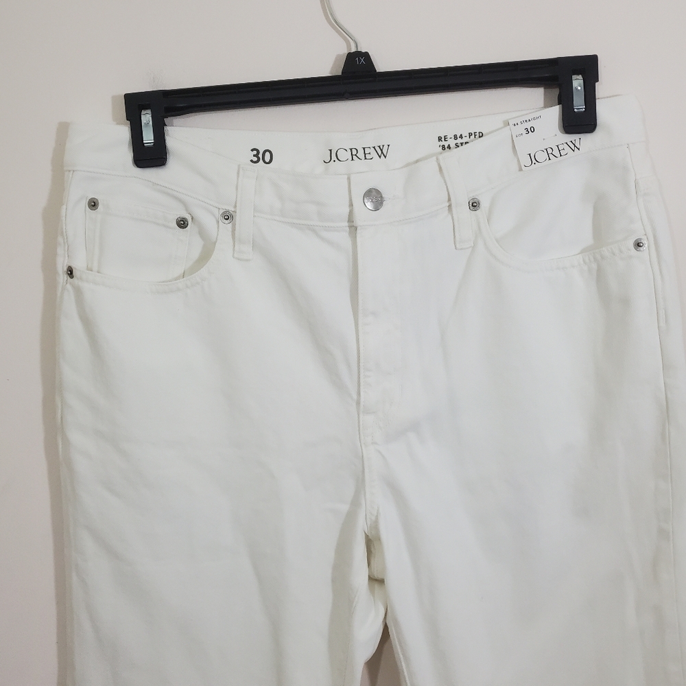 NWT J. Crew Jeans Mid-rise Straight 1984 Rigid Denim White Size 30 - Picture 5 of 12